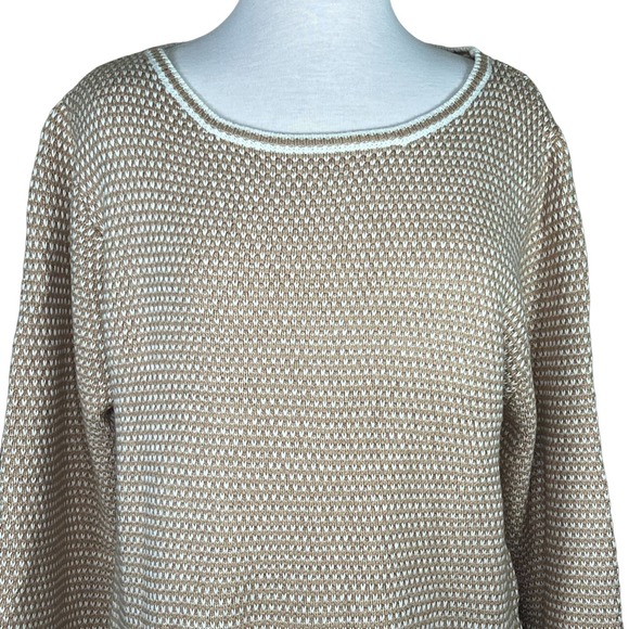 J. Crew Women’s Camel & Ivory Merino Wool Blend Sweater XXL NWT - Picture 2 of 12